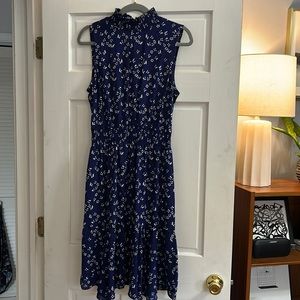 Blue and white floral dress